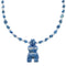 Denim Lapis Sterling Silver Southwest Bear Bead Necklace AX121640