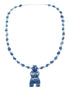 Denim Lapis Sterling Silver Southwest Bear Bead Necklace AX121640