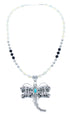 Navajo Mother of Pearl Sterling Silver Dragonfly Necklace AX121661