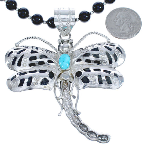 Navajo Sterling Silver Dragonfly Necklace AX121665