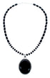 Onyx Sterling Silver Native American Bead Necklace AX121606