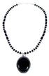 Onyx Sterling Silver Native American Bead Necklace AX121608