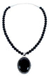 Onyx Sterling Silver Native American Bead Necklace AX121610