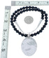 Onyx Sterling Silver Native American Bead Necklace AX121610