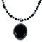 Onyx Sterling Silver Native American Bead Necklace AX121614