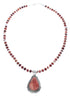 Oyster Shell Navajo Silver Bead Necklace Pendant Set AX121624