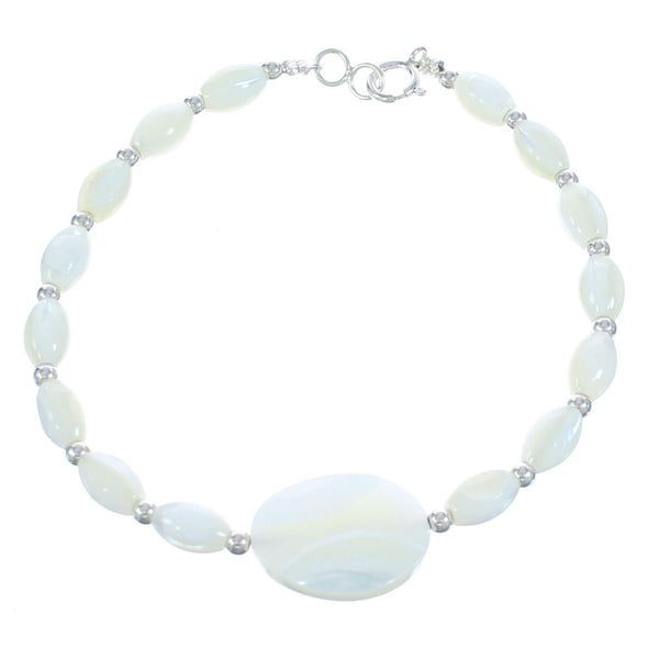 Southwest Mother Of Pearl Bead Bracelet AX121659