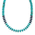 Turquoise with Hematite Accent Sterling Silver Bead Necklace JX121523