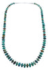 Southwestern Sterling Silver And Turquoise Graduated Rondelle Bead Necklace JX121520