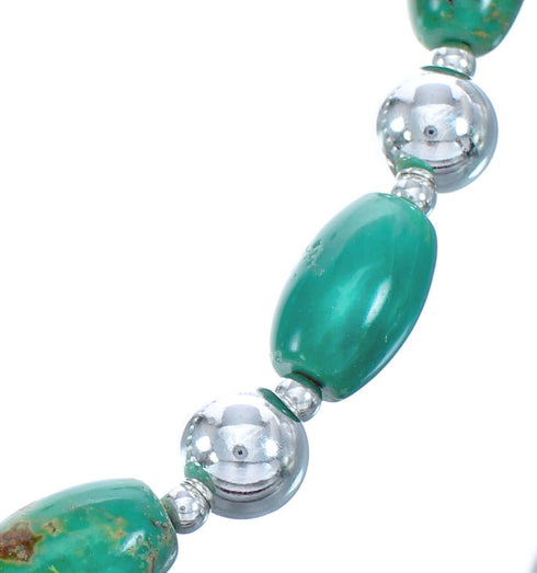 Sterling Silver And Turquoise Bead Necklace JX121541