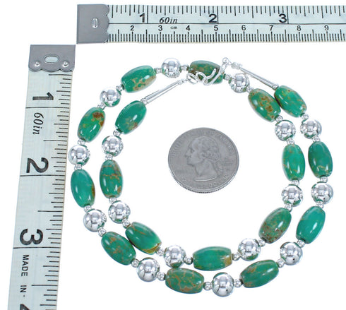 Sterling Silver And Turquoise Bead Necklace JX121541