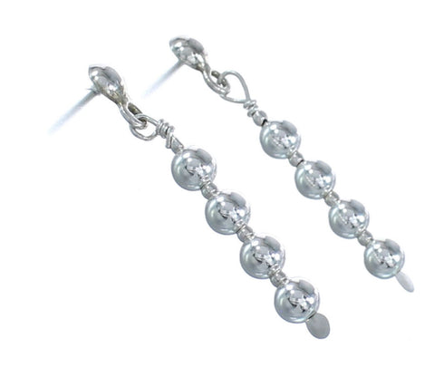 Southwestern Authentic Sterling Silver Bead Post Dangle Earrings MX121558