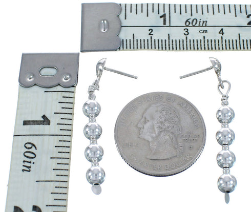 Southwestern Authentic Sterling Silver Bead Post Dangle Earrings MX121558
