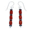 Hematite Coral Bead Hook Dangle Earrings MX121432