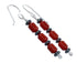 Hematite Coral Bead Hook Dangle Earrings MX121432