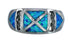 Sterling Silver Southwestern Blue Opal Ring Size 7 MX121600