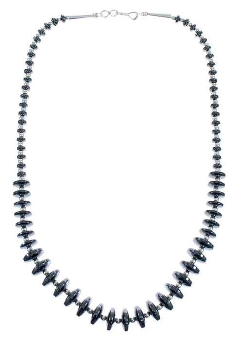 Hematite Authentic Sterling Silver Bead Necklace MX121588