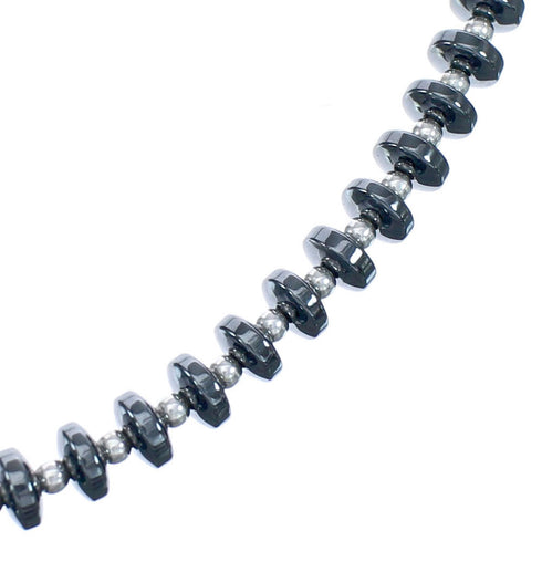 Hematite Genuine Sterling Silver Southwest Bead Necklace MX121587