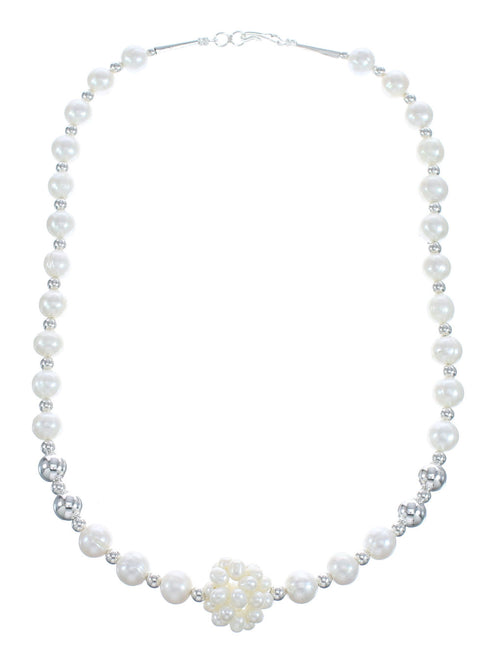 Sterling Silver Fresh Water Pearl Bead Necklace KX121306