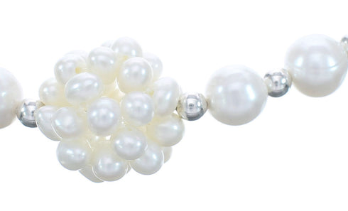 Turquoise Sterling Silver Fresh Water Pearl Bead Necklace KX121308