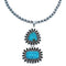 Turquoise Sterling Silver Old Pawn Navajo Bead Necklace KX121319