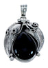 Sterling Silver Navajo Leaf Onyx Bead Necklace KX121297