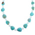 Mother Of Pearl and Tuquoise Sterling Silver Bead Necklace JX121634