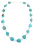 Mother Of Pearl and Tuquoise Sterling Silver Bead Necklace JX121634