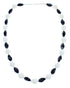 Onyx and Mother of Pearl Sterling Silver Bead Necklace JX121622