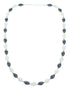 Hematite and Mother of Pearl Genuine Sterling Silver Bead Necklace JX121625