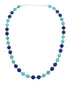 Turquoise Lapis Sterling Silver Bead Necklace JX121603