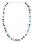 Southwest Turquoise Sterling Silver Oyster Shell Bead Necklace JX121465