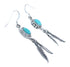 Turquoise Sterling Silver Feather Navajo Hook Dangle Earrings KX121342