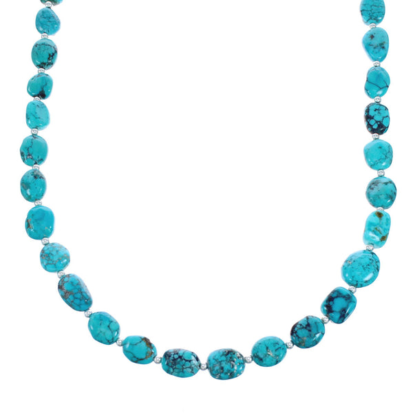 Sterling Silver Turquoise Freeform Bead Necklace KX121330