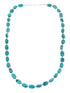 Turquoise Genuine Sterling Silver Freeform Bead Necklace KX121332
