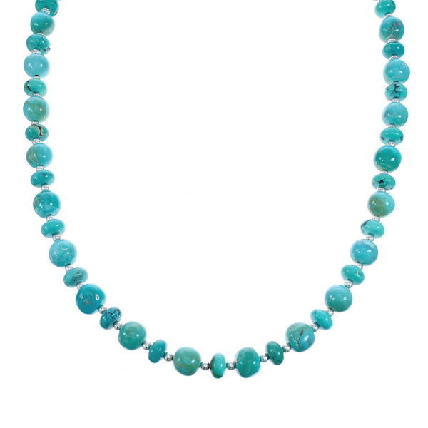 Sterling Silver Turquoise Bead Necklace KX121334
