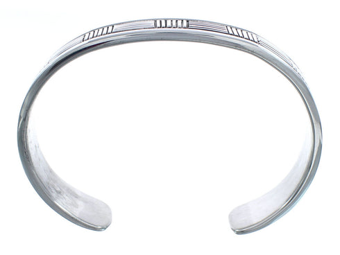 Native Amerian Genuine Sterling Silver Navajo Cuff Bracelet KX121351
