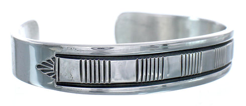 Native Amerian Genuine Sterling Silver Navajo Cuff Bracelet KX121352