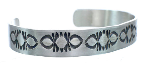 Sterling Silver Native American Navajo Cuff Bracelet KX121348