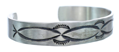 Sterling Silver Native American Navajo Cuff Bracelet KX121349