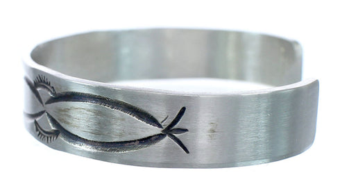 Sterling Silver Native American Navajo Cuff Bracelet KX121349