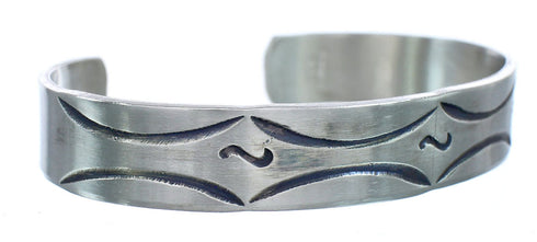 Sterling Silver Native American Navajo Cuff Bracelet KX121350