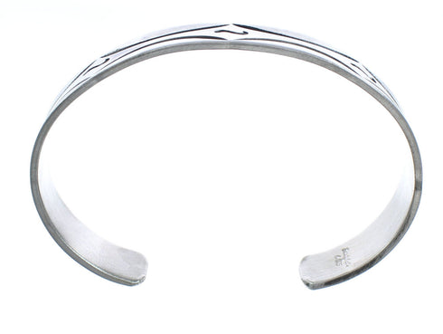 Sterling Silver Native American Navajo Cuff Bracelet KX121350