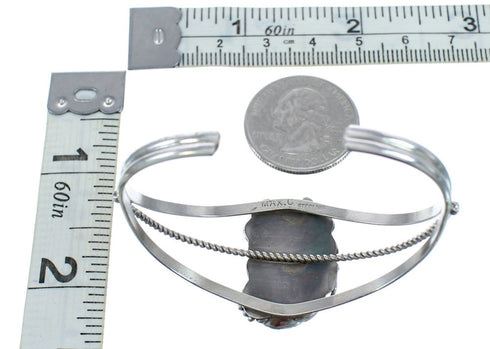 Sterling Silver Turquoise Stone American Indian Cuff Bracelet AX121358