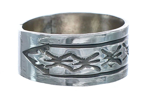 Navajo Authentic Sterling Silver Band Ring Size 8-3/4 AX121410