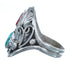 Authentic Sterling Silver Navajo Turquoise Coral Leaf Design Ring Size 11-1/4 AX121443