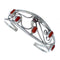 Sterling Silver Coral Flower Leaf Navajo Cuff Bracelet AX121367
