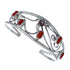 Sterling Silver Coral Flower Leaf Navajo Cuff Bracelet AX121367