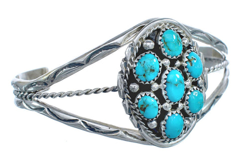 Navajo Indian Turquoise Sterling Silver Cuff Bracelet AX121371