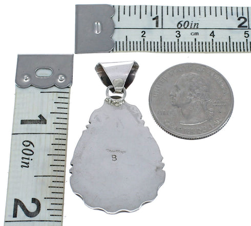 Navajo Oyster Sterling Silver Tear Drop Pendant AX121482
